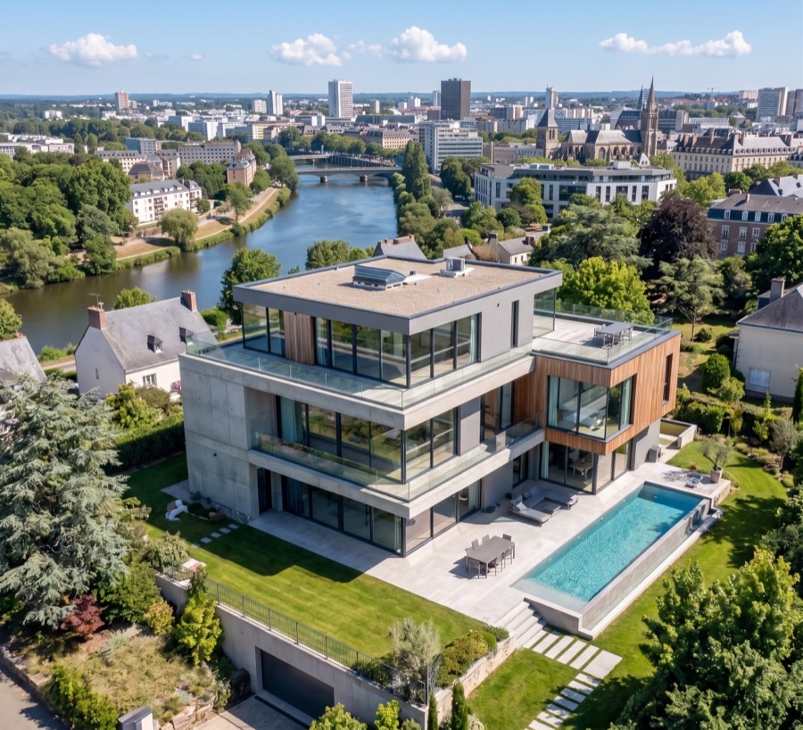Villa contemporaine vue Loire